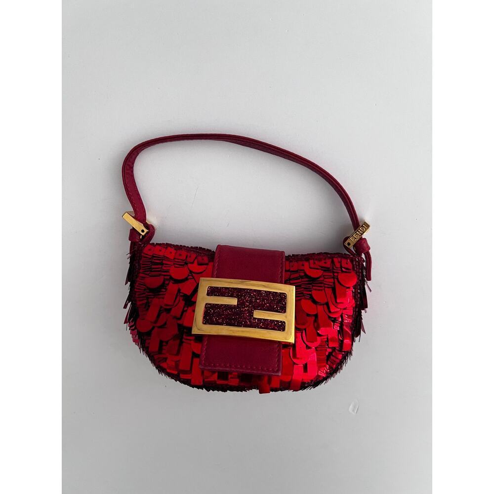 Vintage Fendi Red Sequin Croissant Bag - Picture 2 of 5